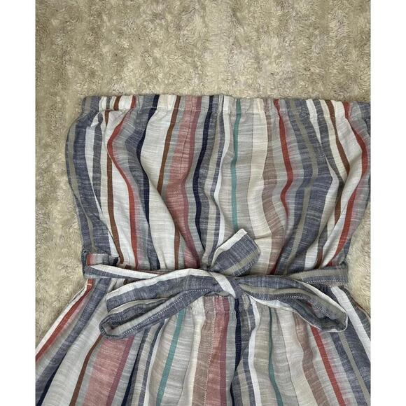 Forever 21 casual multicolored striped cotton strapless tube romper Size Medium - Picture 2 of 5